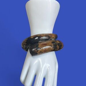 Indonesian Antique ‘akar Bahar’ black coral root of the sea bangle bracelet